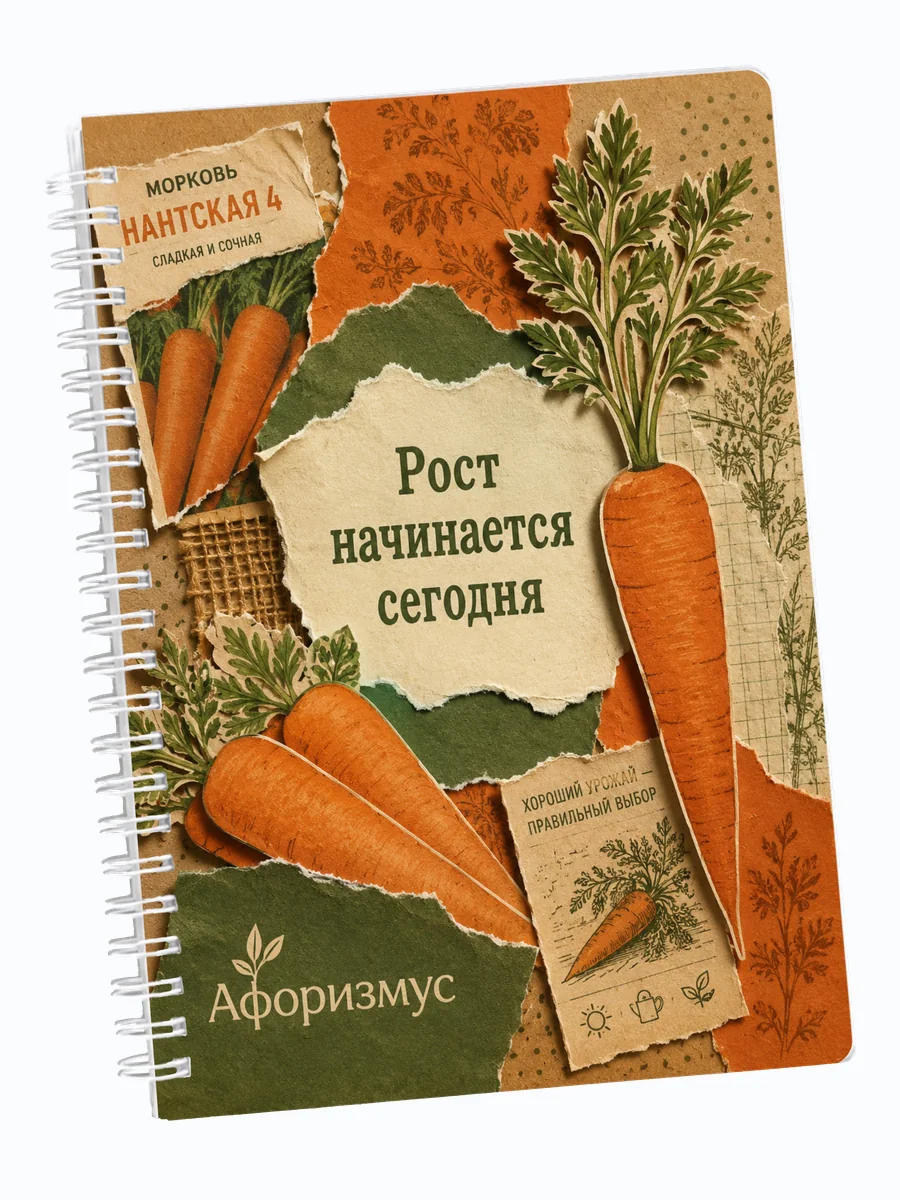 Ежедневник недатированный Морковь с мотивирующими цитатами