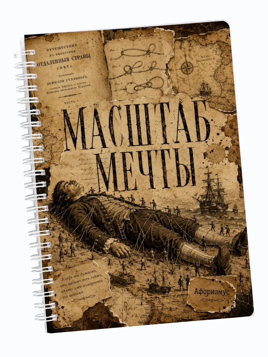 Ежедневник недатированный Путешествия Гулливера мотивирующий