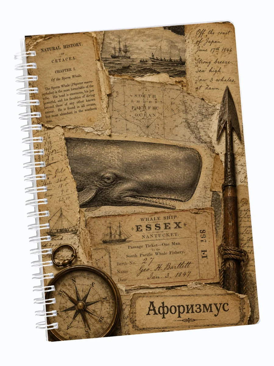 Ежедневник недатированный Моби Дик с мотивирующими цитатами