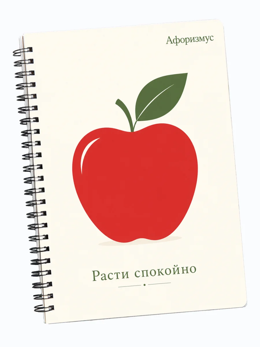Тетрадь Яблоко с мотивирующими цитатами