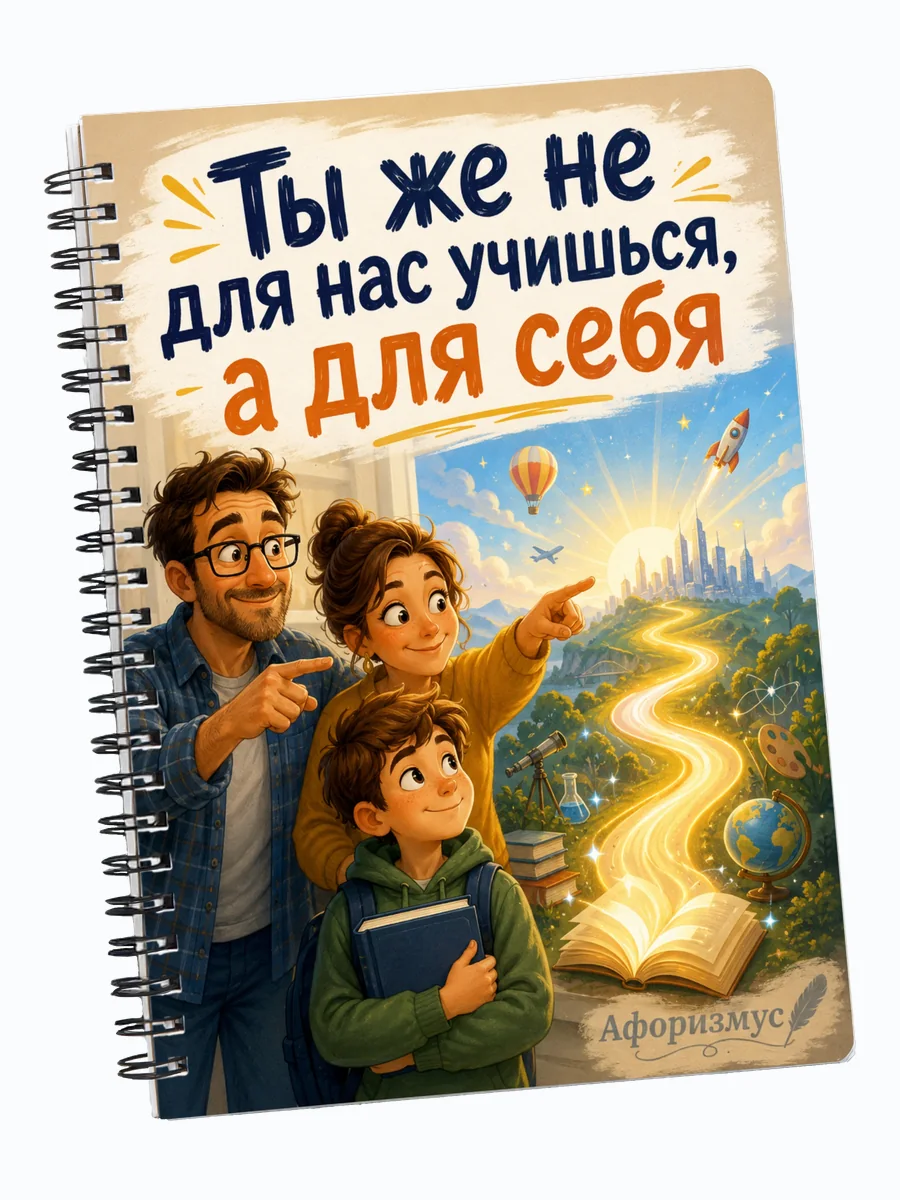 Тетрадь Семейный юмор с мотивирующими цитатами