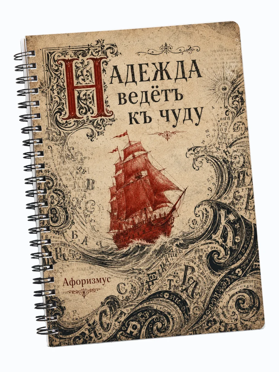 Блокнот Алые паруса с мотивирующими цитатами