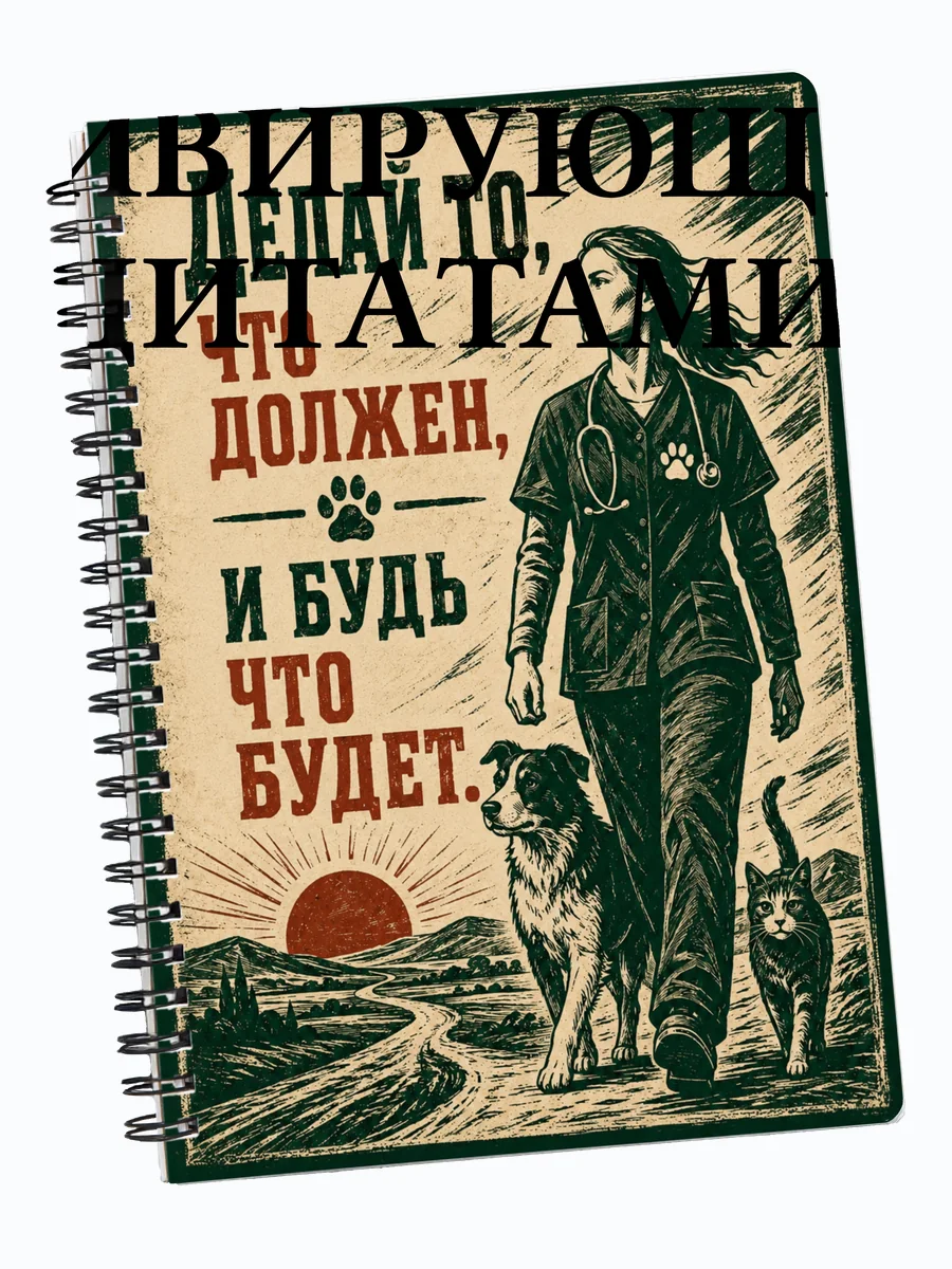Блокнот ветеринара с мотивирующими цитатами
